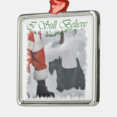 スコティッシュテリアクリスマスプレゼントオーナメント メタルオーナメント (左)