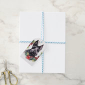 スコティッシュテリアクリスマスリースフェスティバルカップ ギフトタグ (より糸付き)