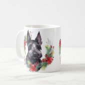 スコティッシュテリアクリスマスリースフェスティバルカップ コーヒーマグカップ (正面左)