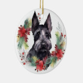 スコティッシュテリアクリスマスリースフェスティバルカップ セラミックオーナメント (右)