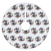 スコティッシュテリアクリスマスリースフェスティバルカップ ブラッシュドポリエステルツリースカート (正面)