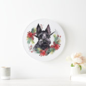 スコティッシュテリアクリスマスリースフェスティバルカップ ラージ壁時計 (ホーム)