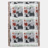 スコティッシュテリアクリスマス スローブランケット (正面縦)
