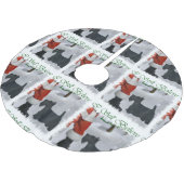 スコティッシュテリアクリスマス ブラッシュドポリエステルツリースカート (アングル)