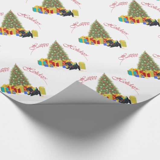 スコティッシュテリアクリスマス ラッピングペーパー (角)