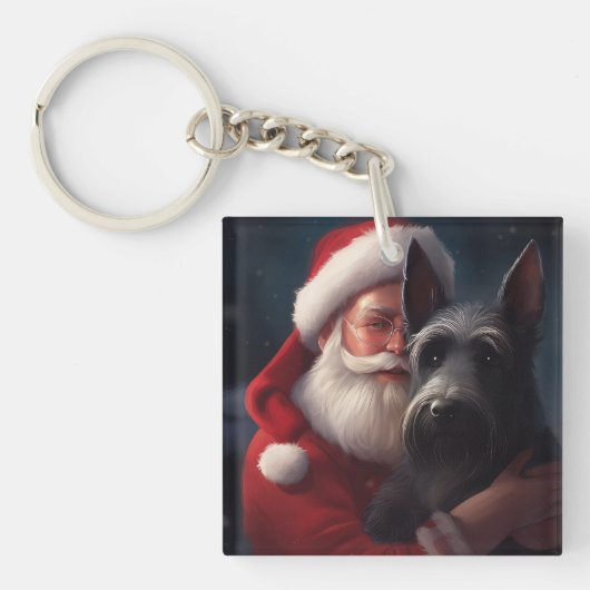 スコティッシュテリアサンタクロースフェスティバルクリスマス キーホルダー (正面)