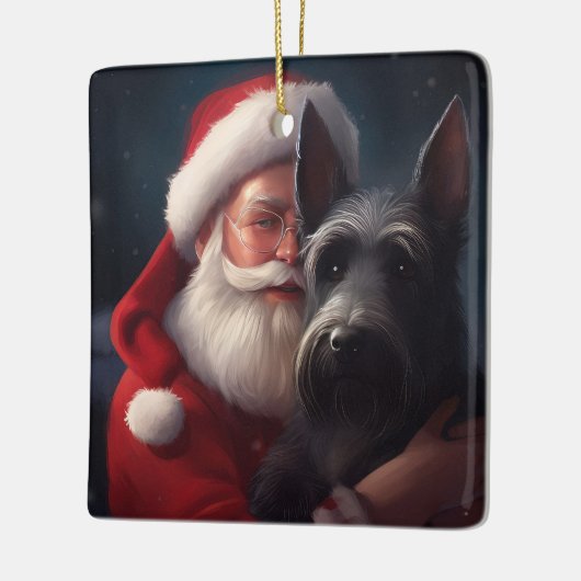 スコティッシュテリアサンタクロースフェスティバルクリスマス セラミックオーナメント (左)