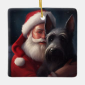 スコティッシュテリアサンタクロースフェスティバルクリスマス セラミックオーナメント (正面)
