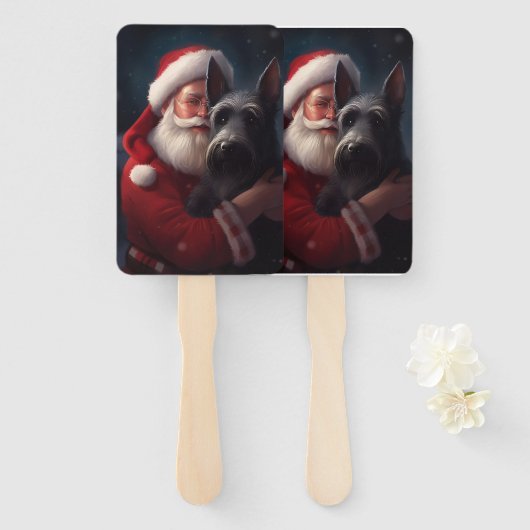 スコティッシュテリアサンタクロースフェスティバルクリスマス ハンドファン (正面&裏面)