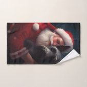 スコティッシュテリアサンタクロースフェスティバルクリスマス バスタオルセット (ハンドタオル)