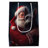 スコティッシュテリアサンタクロースフェスティバルクリスマス ミディアムペーパーバッグ (裏面)