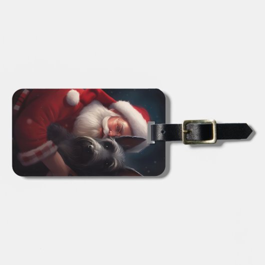 スコティッシュテリアサンタクロースフェスティバルクリスマス ラゲッジタグ (正面横)