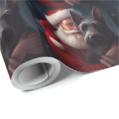 スコティッシュテリアサンタクロースフェスティバルクリスマス ラッピングペーパー (ロールコーナー)