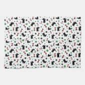 スコティッシュテリアシャームロックおもしろいドッグデザイン キッチンタオル (横)