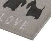 スコティッシュテリアシルエットハートと愛 カッティングボード (角)