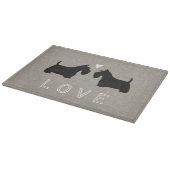 スコティッシュテリアシルエットハートと愛 カッティングボード (角)