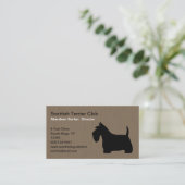 スコティッシュテリアシルエット |黒いスコットランド犬 名刺 (スタンド正面)