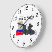 スコティッシュテリアスクール時計 ラージ壁時計 (傾斜)
