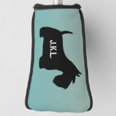 スコティッシュテリアスコッチドッグ名前をカスタムするイニシャル ゴルフヘッドカバー (回転90)