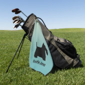 スコティッシュテリアスコッチドッグ名前をカスタムする ゴルフタオル (グリーン)