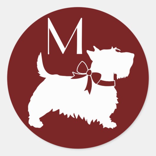 スコティッシュテリアスコティドプピースコットティクラシック ラウンドシール (正面)