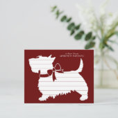 スコティッシュテリアスコティドプピースコットティ感謝していヨ サンキューカード (スタンド正面)