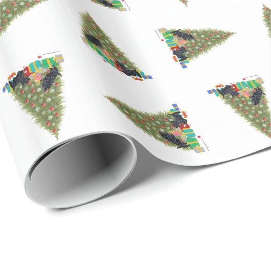 スコティッシュテリアズアットクライストマスタイム ラッピングペーパー (ロールコーナー)