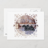 スコティッシュテリアズウィンターマグピー ポストカード (正面/裏面)