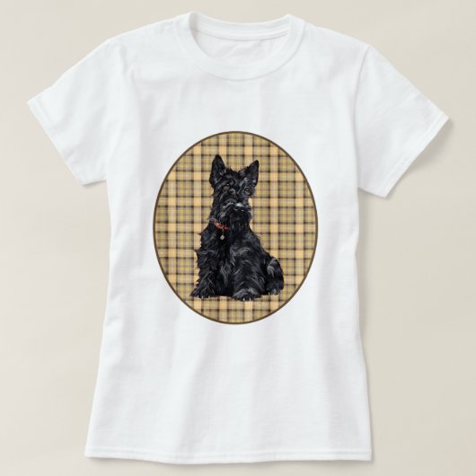 スコティッシュテリアタータンデザイン Tシャツ (デザイン正面)