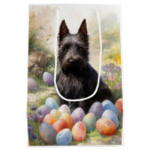 スコティッシュテリアドッグとイースターエッグホリデー ミディアムペーパーバッグ (裏面)