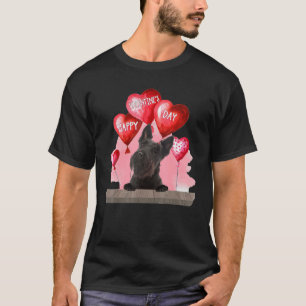 スコティッシュテリアドッグハッピーヴァレンティーンズデイペットドッグ Tシャツ