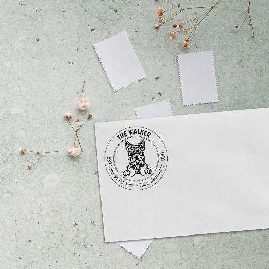 スコティッシュテリアドッグ差出人住所ファミリー ラバースタンプ