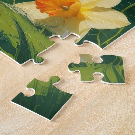 スコティッシュテリアドッグ絵を描春の花 ジグソーパズル (側面)