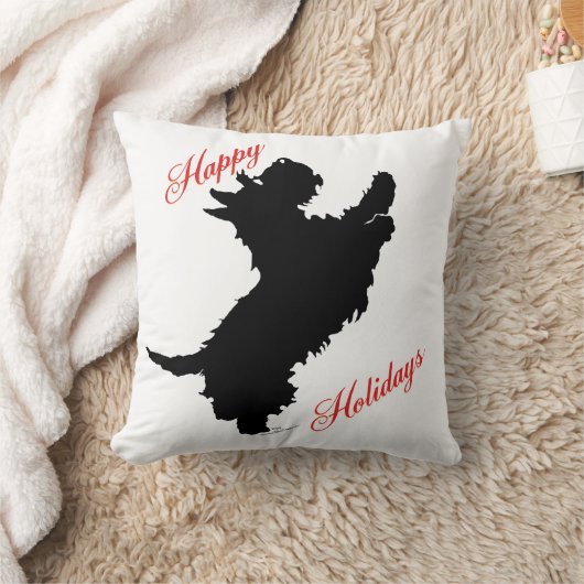 スコティッシュテリアハッピーホリデイズ クッション (ブランケット)