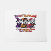 スコティッシュテリアハロウィンサンクスギビングクリスマス ドアマット (正面)