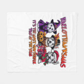 スコティッシュテリアハロウィンサンクスギビングクリスマス フリースブランケット (正面(横))