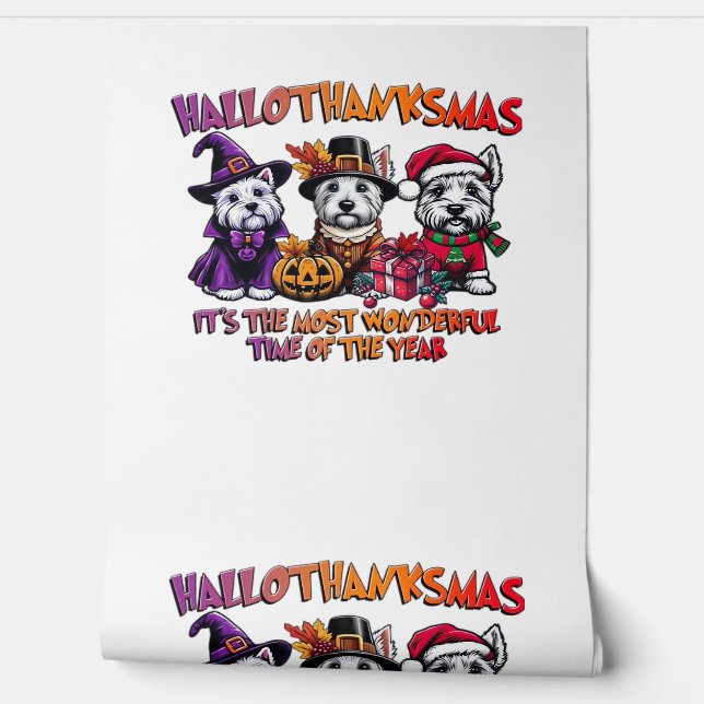 スコティッシュテリアハロウィンサンクスギビングクリスマス 壁紙 (ほどく)