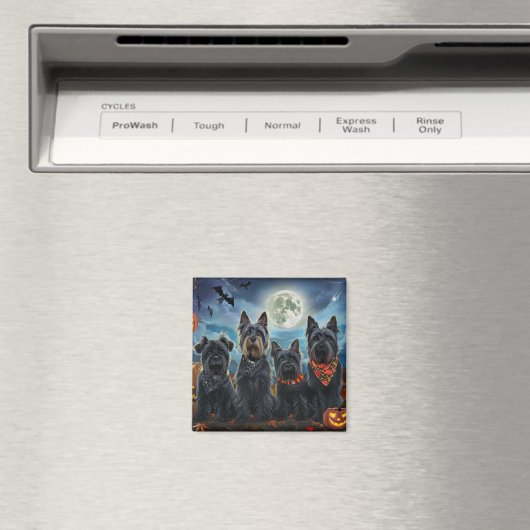 スコティッシュテリアハロウィン不気味 マグネット (インサイチュ (食洗機))