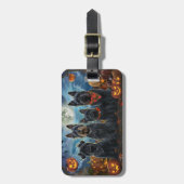 スコティッシュテリアハロウィン不気味 ラゲッジタグ (正面縦)