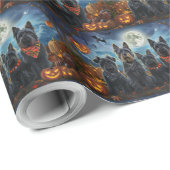 スコティッシュテリアハロウィン不気味 ラッピングペーパー (ロールコーナー)