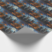 スコティッシュテリアハロウィン不気味 ラッピングペーパー (角)