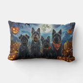スコティッシュテリアハロウィン不気味 ランバークッション (裏面)