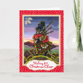 スコティッシュテリアバグパイプカスタムズのクリスマスカード シーズンカード (正面)