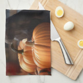 スコティッシュテリアパピーオータムデライトカボチャ キッチンタオル (四つ折り)