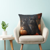 スコティッシュテリアパピーオータムデライトカボチャ クッション (椅子)