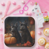 スコティッシュテリアパピーオータムデライトカボチャ ペーパープレート (パーティー)