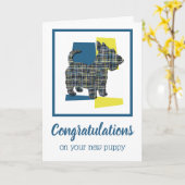 スコティッシュテリアパピードッグお祝い挨拶 カード (黄色い花)