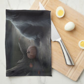 スコティッシュテリアパンプキンスハロウィーン怖い キッチンタオル (四つ折り)