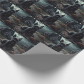 スコティッシュテリアパンプキンスハロウィーン怖い ラッピングペーパー (角)