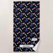 スコティッシュテリアパーソナライズされたビーチT ビーチタオル (正面)